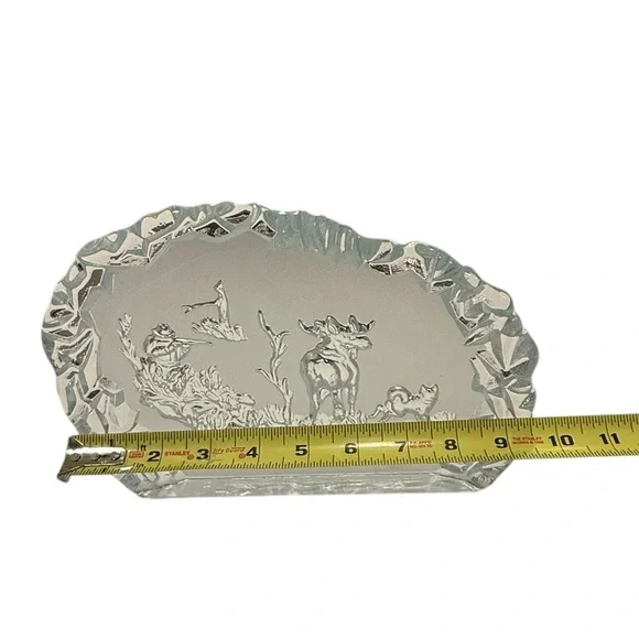 Nybro Sweden Crystal Glass Paperweight Sculpture Crystal Wildlife Scene Decor
